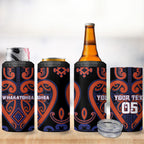 Custom Aotearoa Whakatohea 4 in 1 Can Cooler Tumbler Maori Tribal Pattern