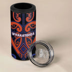 Custom Aotearoa Whakatohea 4 in 1 Can Cooler Tumbler Maori Tribal Pattern