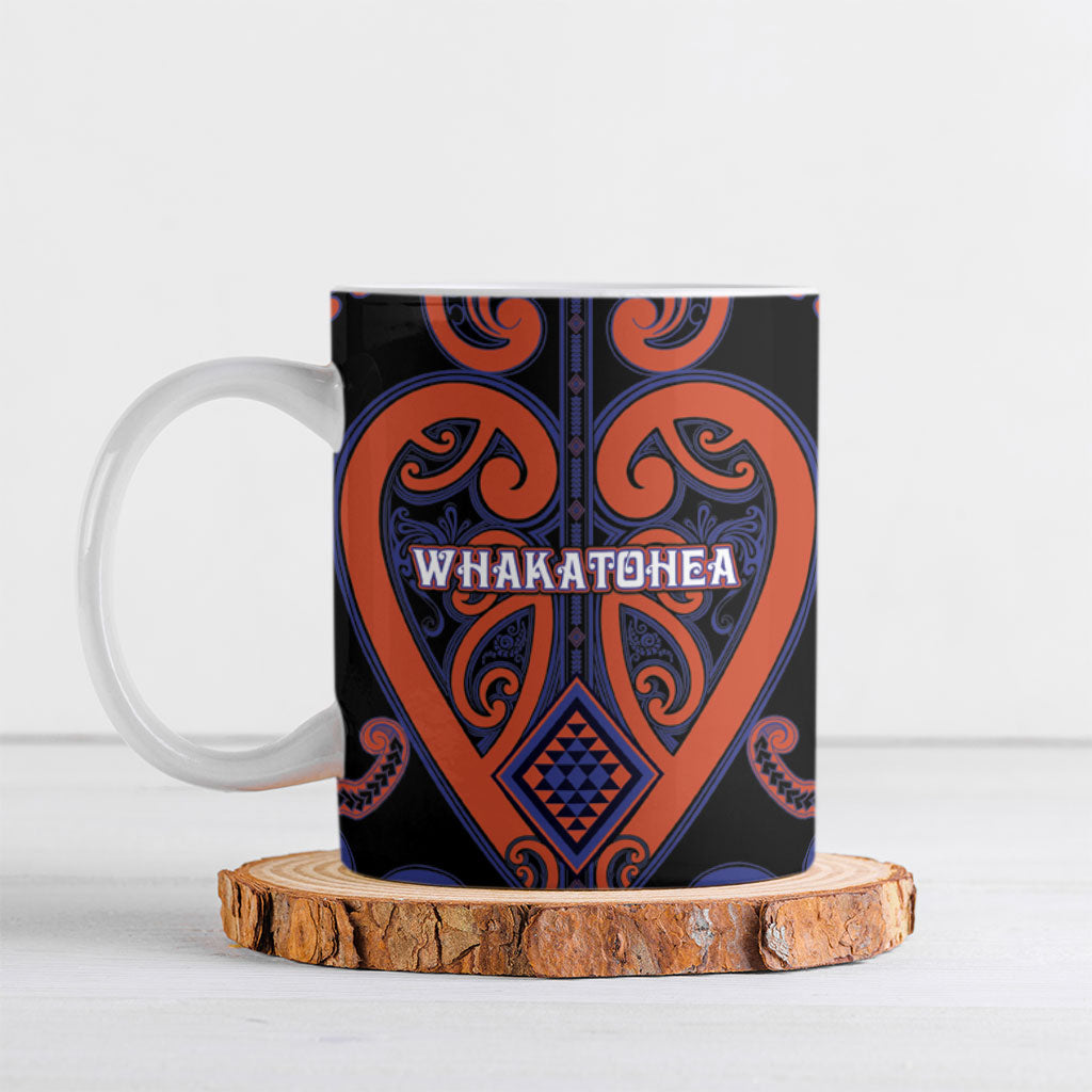 Custom Aotearoa Whakatohea Ceramic Mug Maori Tribal Pattern