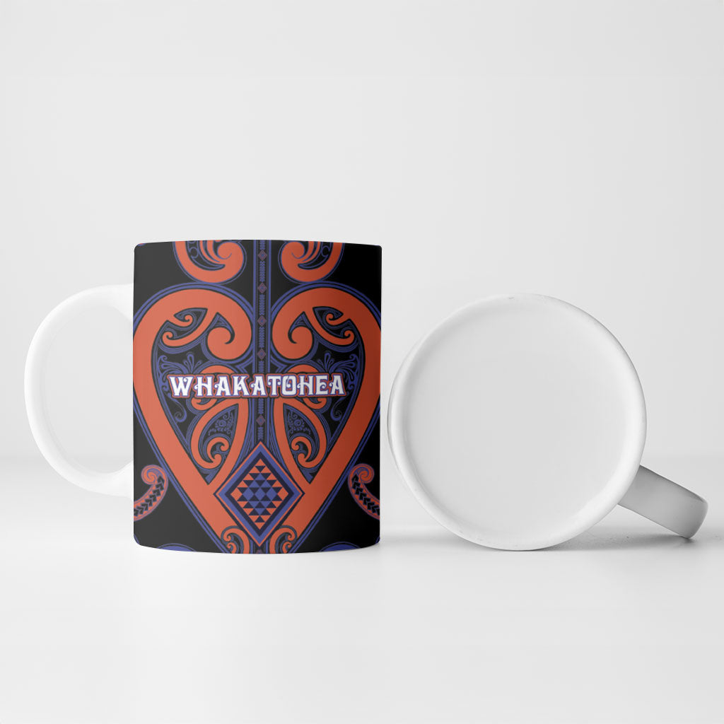 Custom Aotearoa Whakatohea Ceramic Mug Maori Tribal Pattern