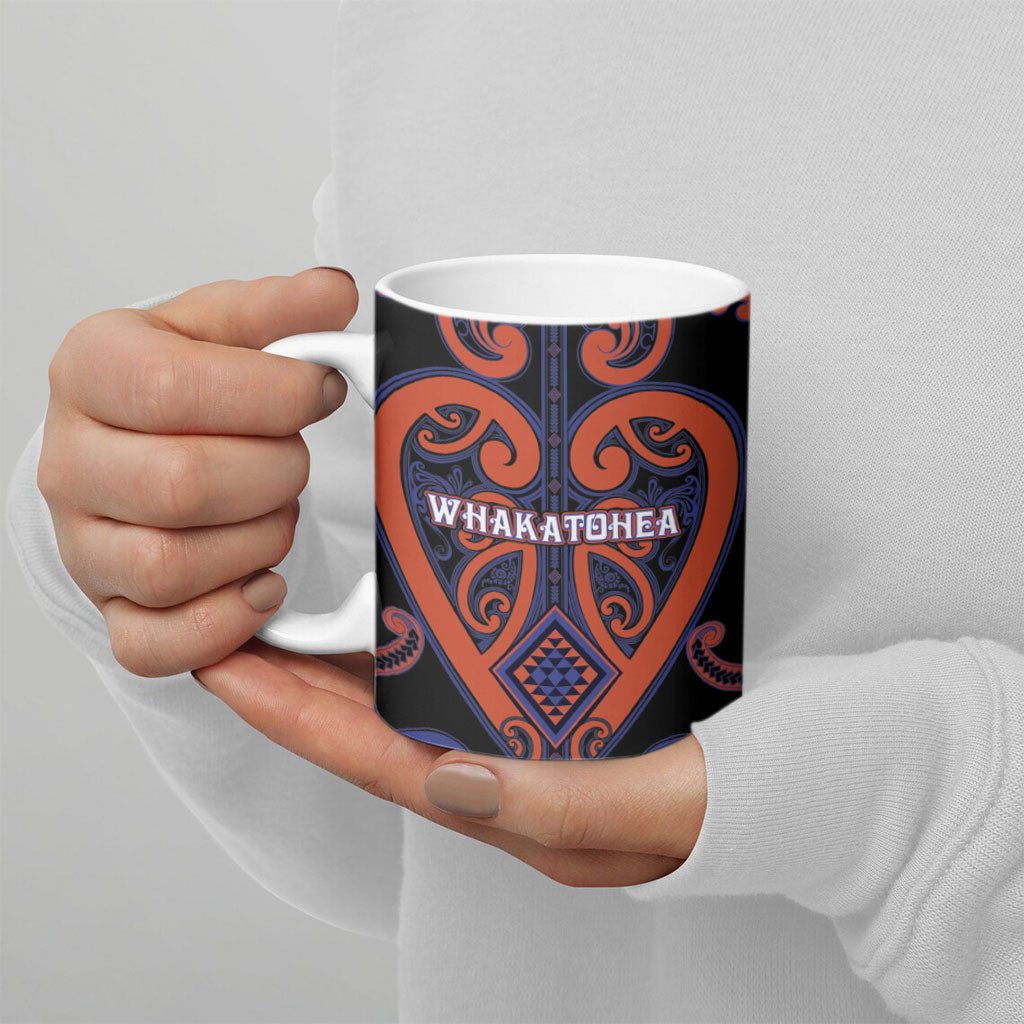 Custom Aotearoa Whakatohea Ceramic Mug Maori Tribal Pattern