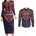 Custom Aotearoa Whakatohea Couples Matching Long Sleeve Bodycon Dress and Long Sleeve Button Shirt Maori Tribal Pattern