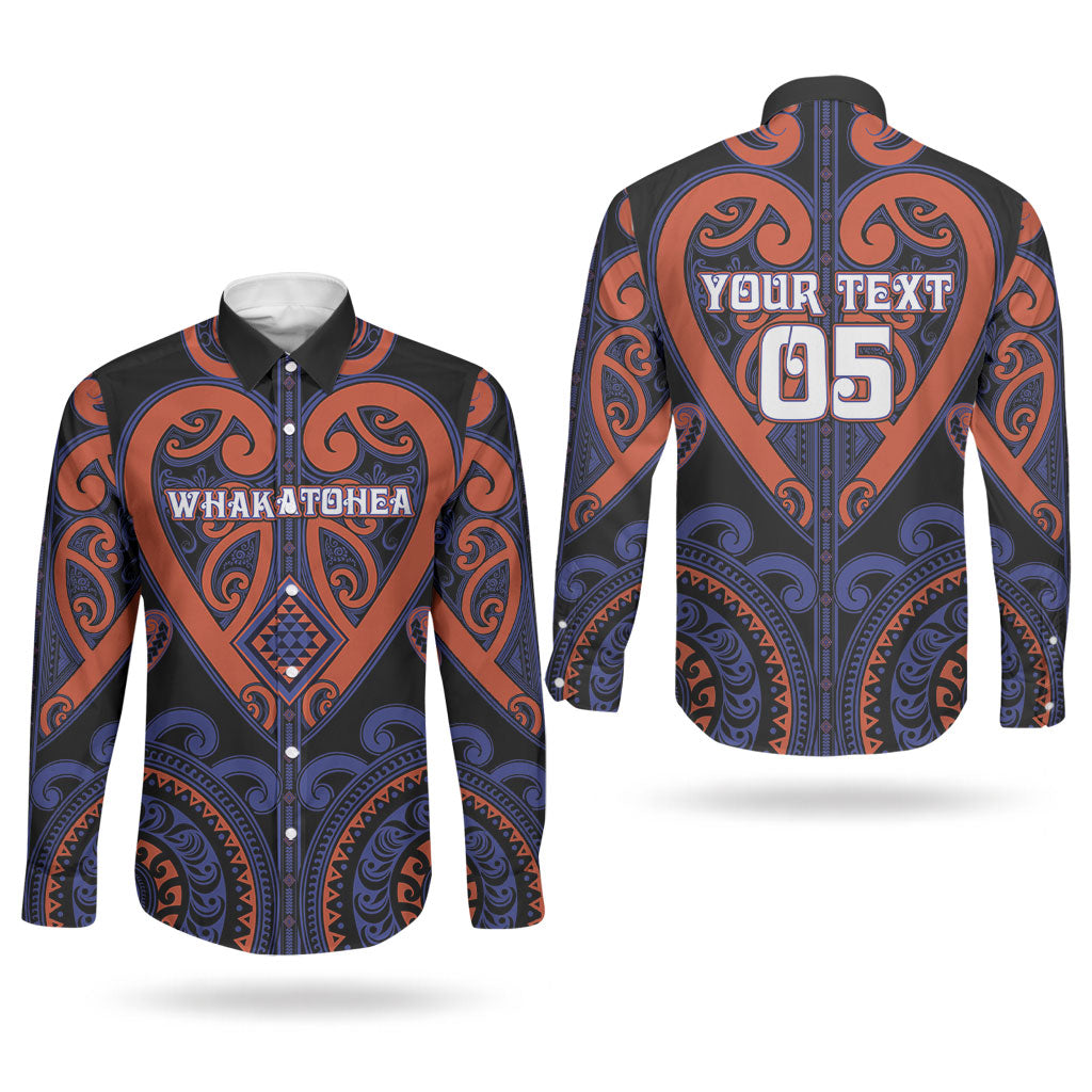 Custom Aotearoa Whakatohea Couples Matching Long Sleeve Bodycon Dress and Long Sleeve Button Shirt Maori Tribal Pattern