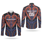 Custom Aotearoa Whakatohea Couples Matching Long Sleeve Bodycon Dress and Long Sleeve Button Shirt Maori Tribal Pattern