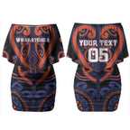Custom Aotearoa Whakatohea Couples Matching Off Shoulder Short Dress and Hawaiian Shirt Maori Tribal Pattern