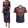 Custom Aotearoa Whakatohea Couples Matching Puletasi and Hawaiian Shirt Maori Tribal Pattern