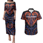 Custom Aotearoa Whakatohea Couples Matching Puletasi and Hawaiian Shirt Maori Tribal Pattern