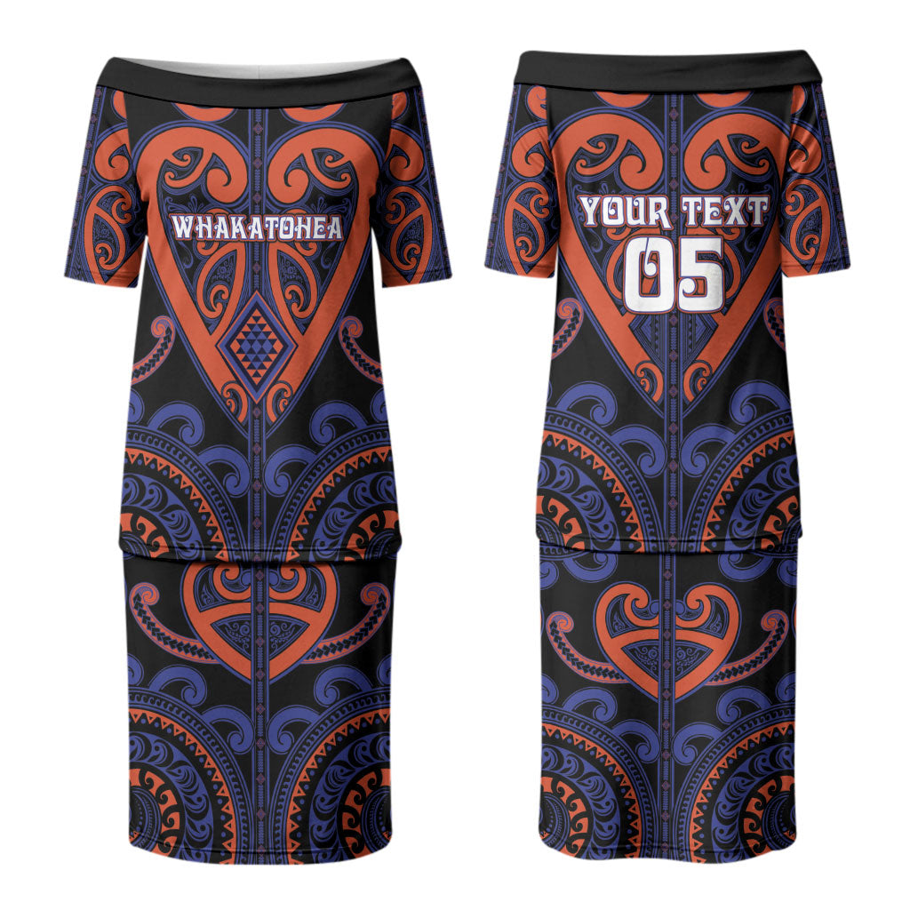 Custom Aotearoa Whakatohea Couples Matching Puletasi and Hawaiian Shirt Maori Tribal Pattern