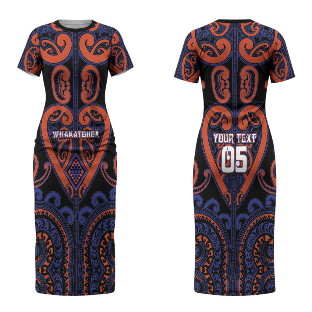 Custom Aotearoa Whakatohea Couples Matching Short Sleeve Bodycon Dress and Hawaiian Shirt Maori Tribal Pattern