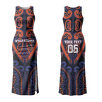 Custom Aotearoa Whakatohea Couples Matching Tank Maxi Dress and Long Sleeve Button Shirt Maori Tribal Pattern
