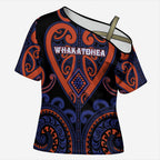 Custom Aotearoa Whakatohea Cross Shoulder Shirt Maori Tribal Pattern