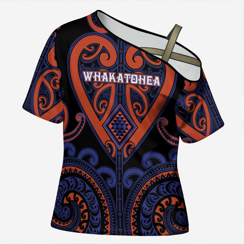 Custom Aotearoa Whakatohea Cross Shoulder Shirt Maori Tribal Pattern