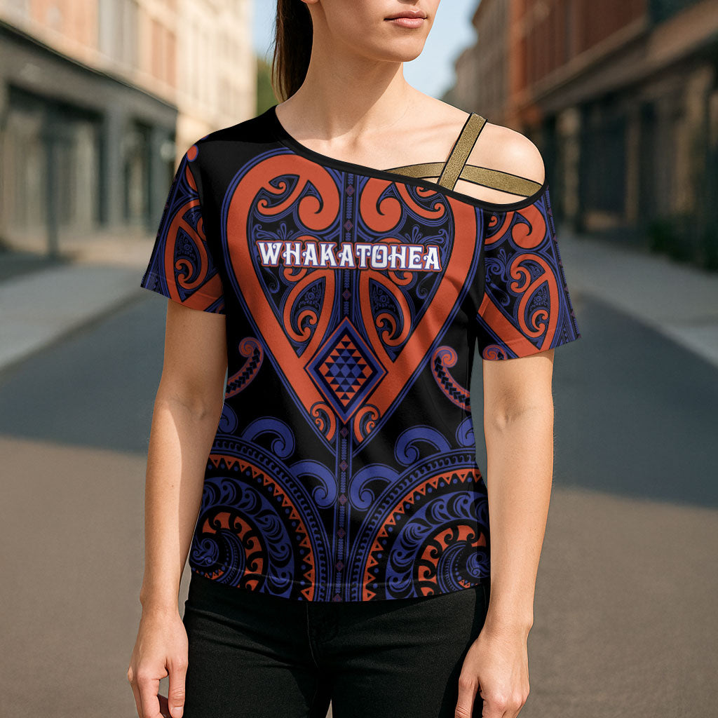 Custom Aotearoa Whakatohea Cross Shoulder Shirt Maori Tribal Pattern