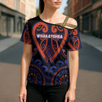 Custom Aotearoa Whakatohea Cross Shoulder Shirt Maori Tribal Pattern