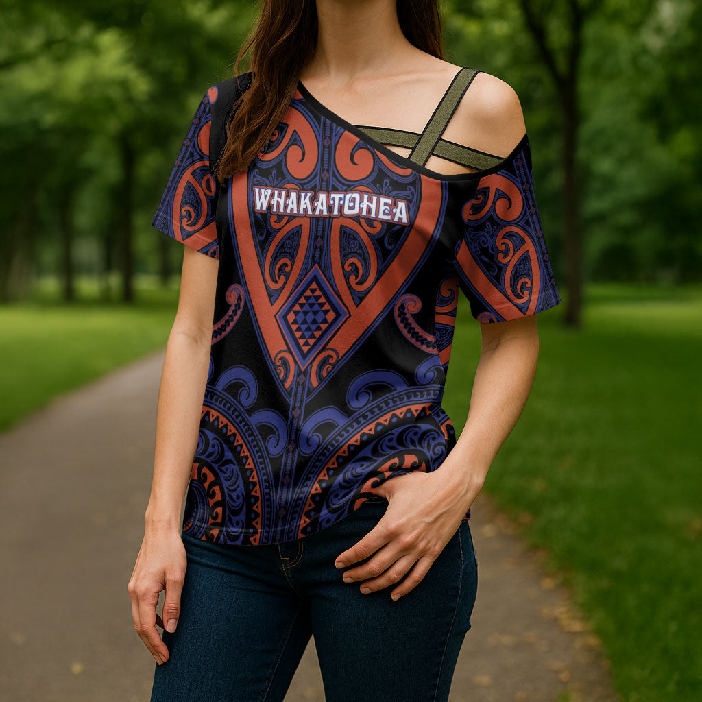 Custom Aotearoa Whakatohea Cross Shoulder Shirt Maori Tribal Pattern