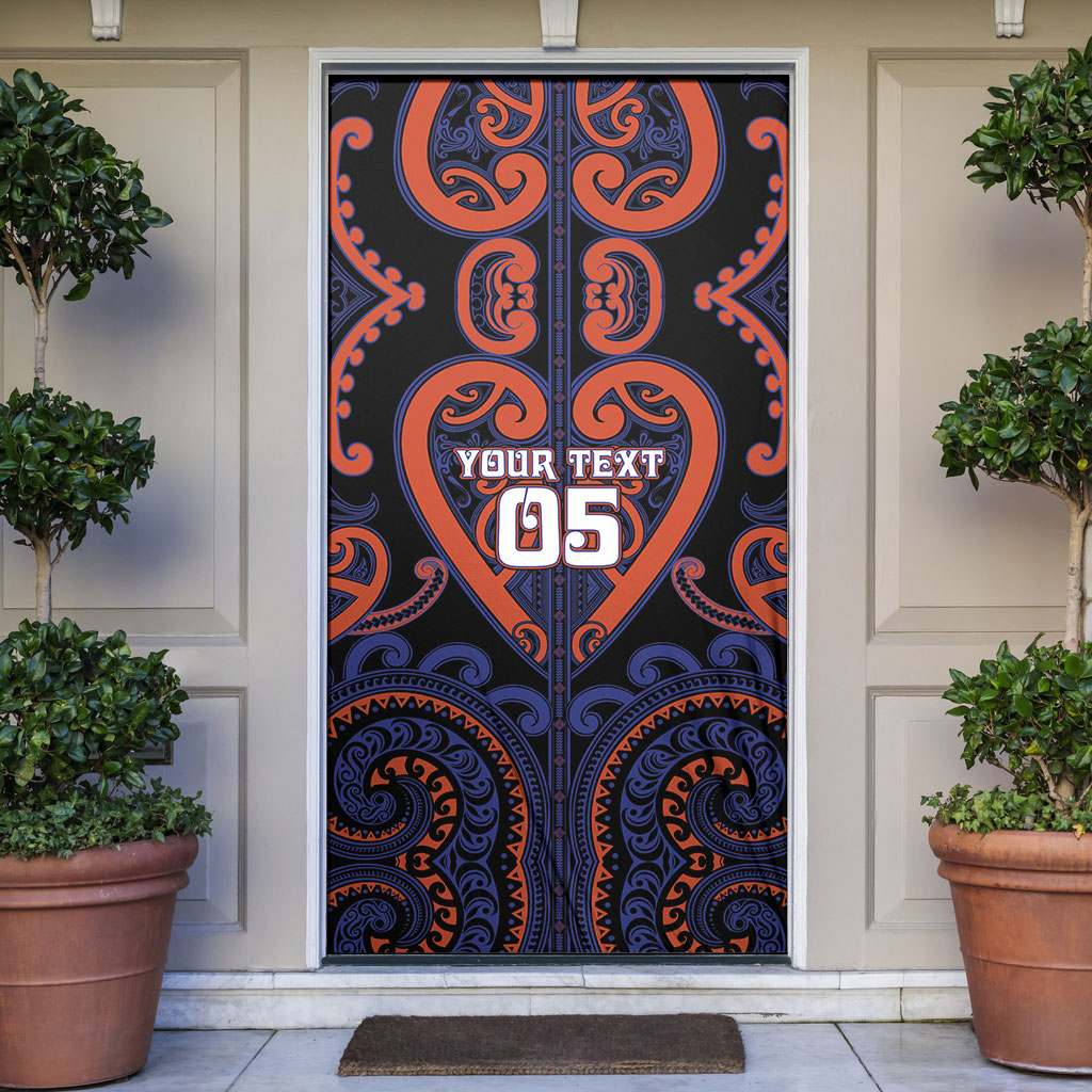 Custom Aotearoa Whakatohea Door Cover Maori Tribal Pattern