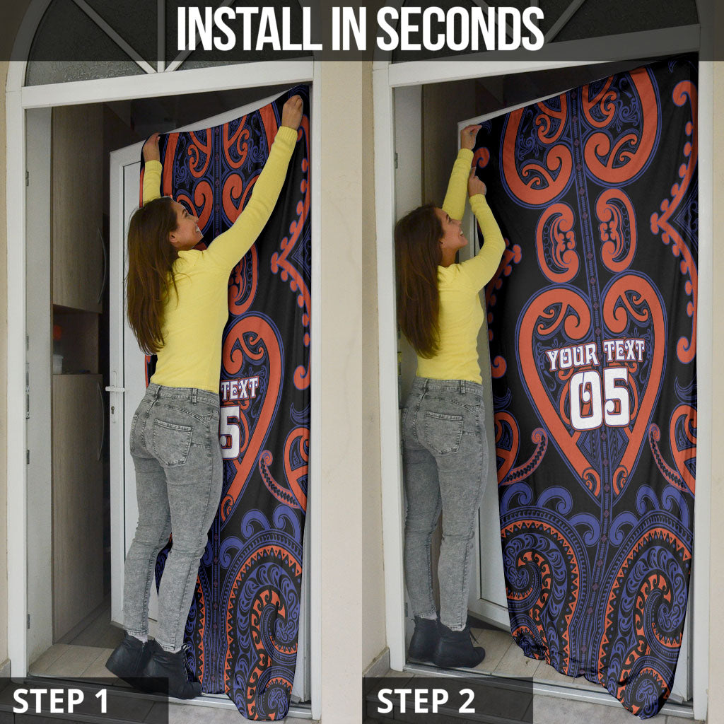 Custom Aotearoa Whakatohea Door Cover Maori Tribal Pattern