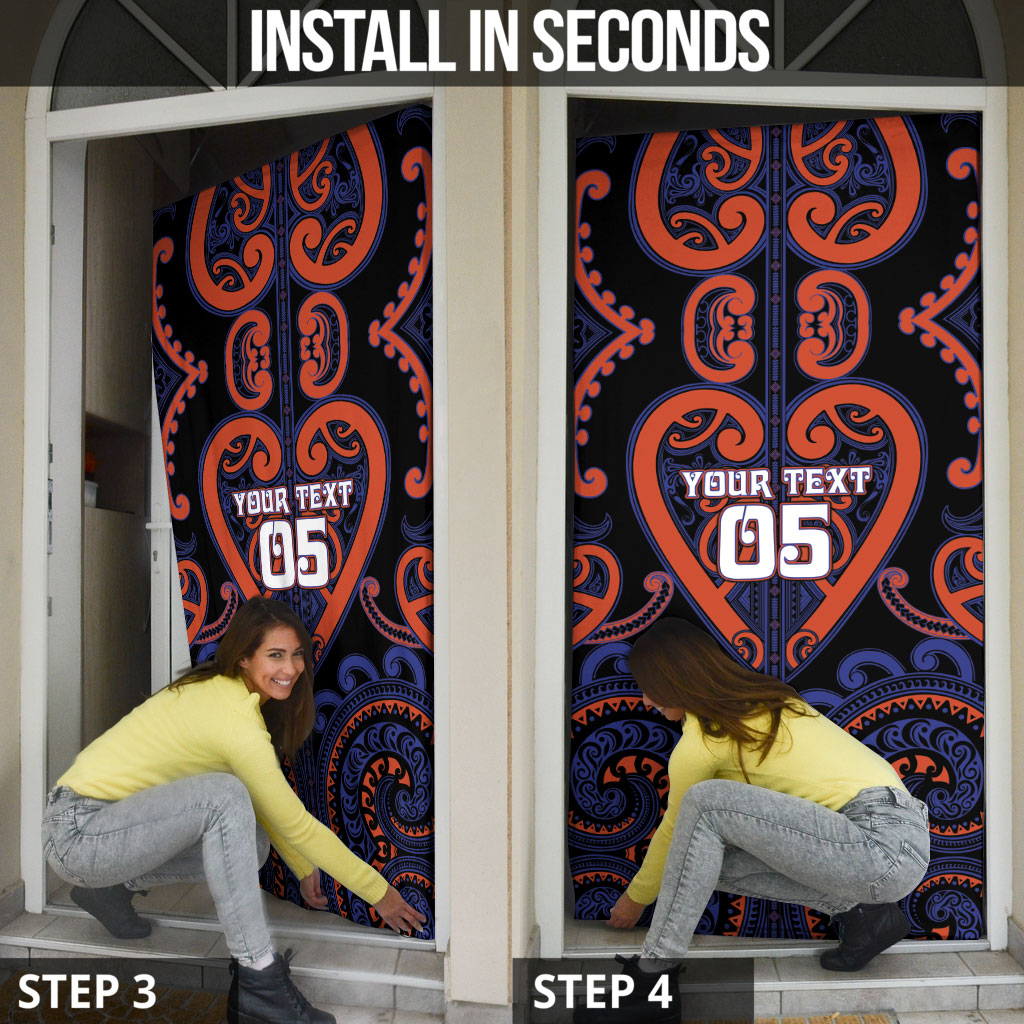 Custom Aotearoa Whakatohea Door Cover Maori Tribal Pattern
