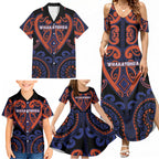 Custom Aotearoa Whakatohea Family Matching Summer Maxi Dress and Hawaiian Shirt Maori Tribal Pattern