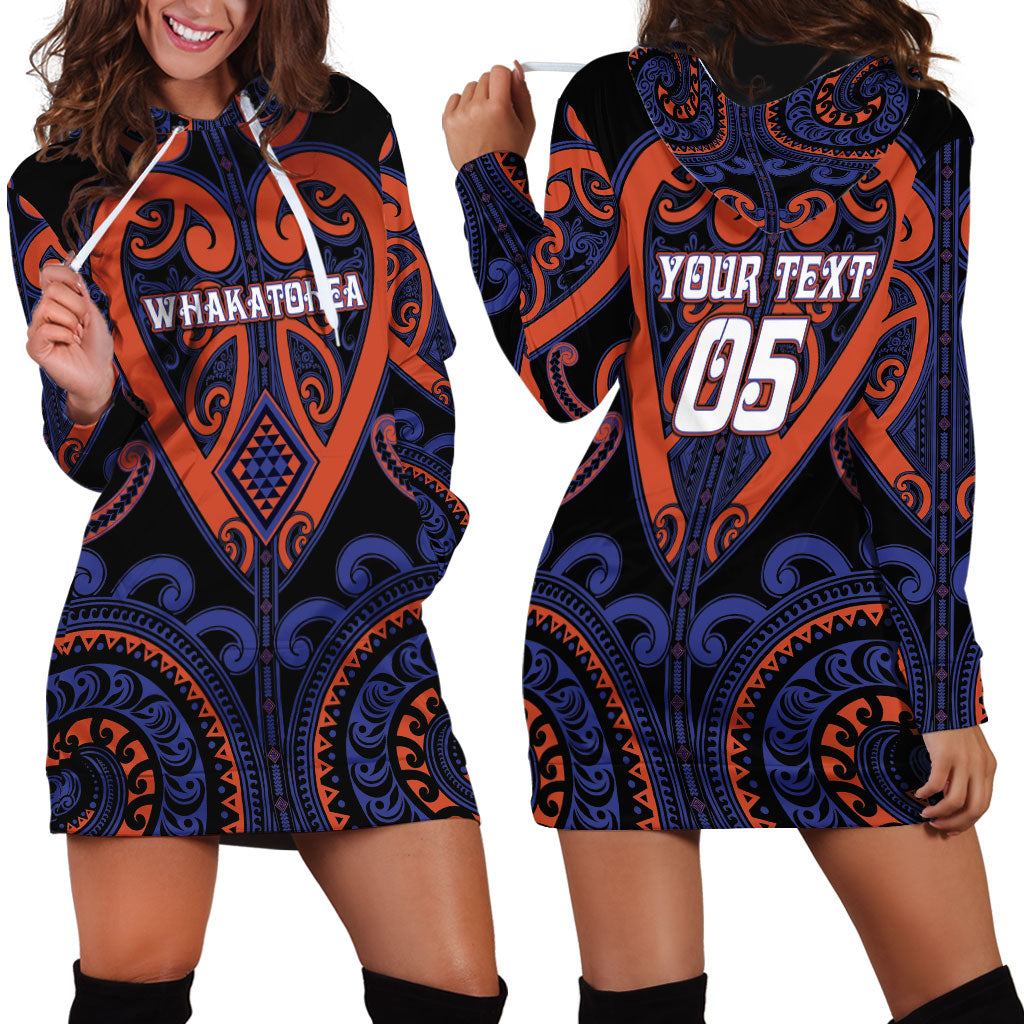 Custom Aotearoa Whakatohea Hoodie Dress Maori Tribal Pattern