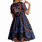 Custom Aotearoa Whakatohea Kid Short Sleeve Dress Maori Tribal Pattern