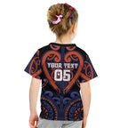 Custom Aotearoa Whakatohea Kid T Shirt Maori Tribal Pattern
