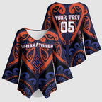 Custom Aotearoa Whakatohea Kimono Sleeve Blouse Maori Tribal Pattern