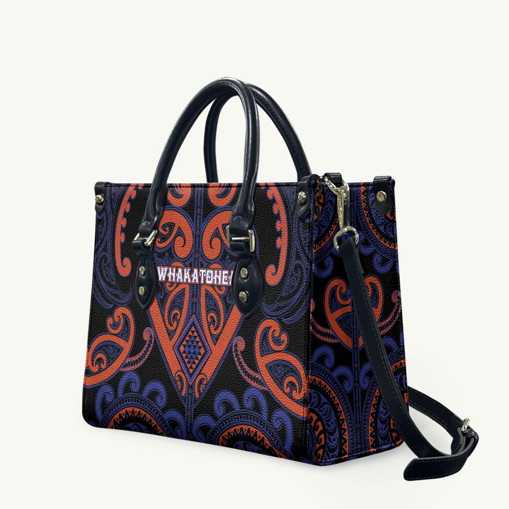 Aotearoa Whakatohea Leather Bag Maori Tribal Pattern
