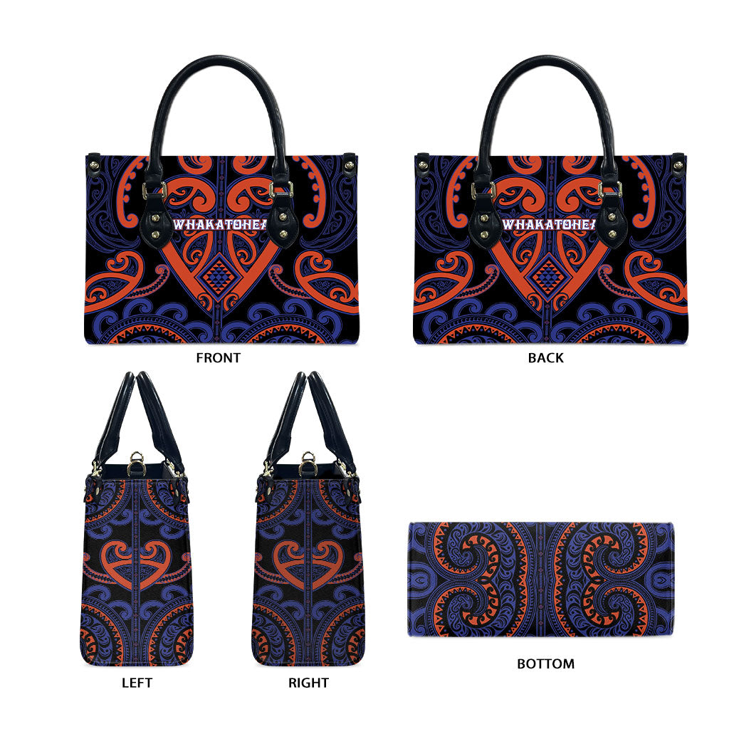 Aotearoa Whakatohea Leather Bag Maori Tribal Pattern