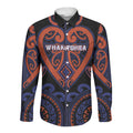 Custom Aotearoa Whakatohea Long Sleeve Button Shirt Maori Tribal Pattern