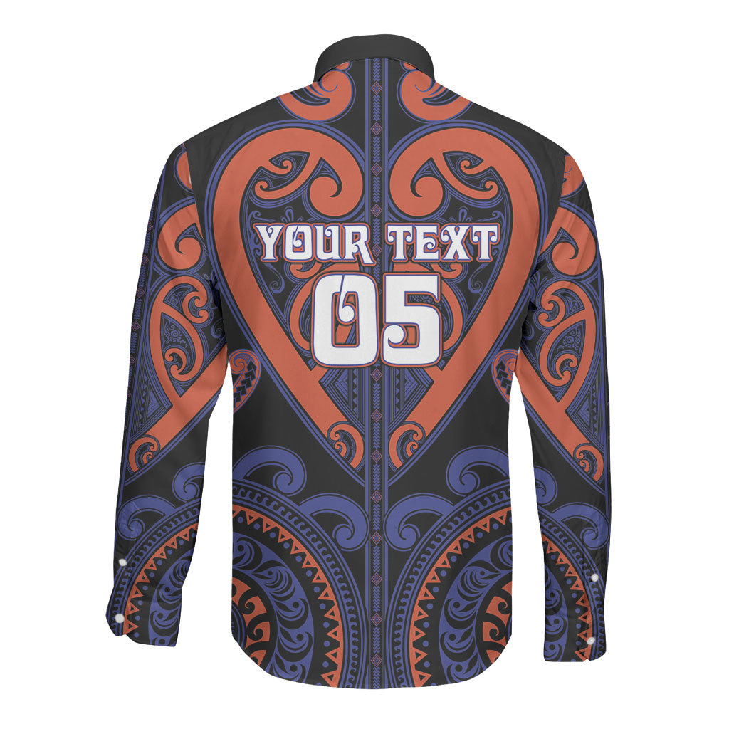 Custom Aotearoa Whakatohea Long Sleeve Button Shirt Maori Tribal Pattern