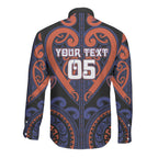 Custom Aotearoa Whakatohea Long Sleeve Button Shirt Maori Tribal Pattern