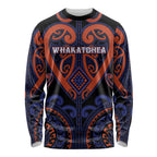 Custom Aotearoa Whakatohea Long Sleeve Shirt Maori Tribal Pattern