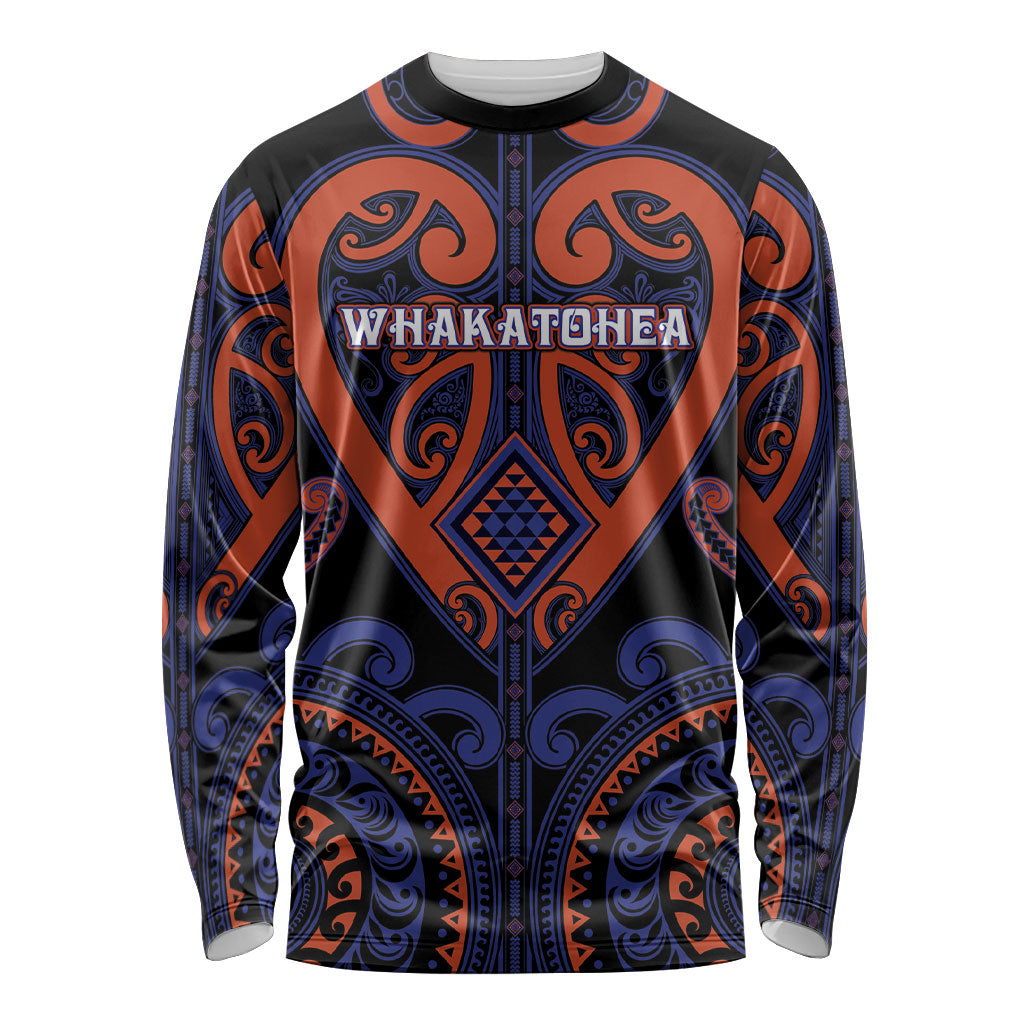 Custom Aotearoa Whakatohea Long Sleeve Shirt Maori Tribal Pattern