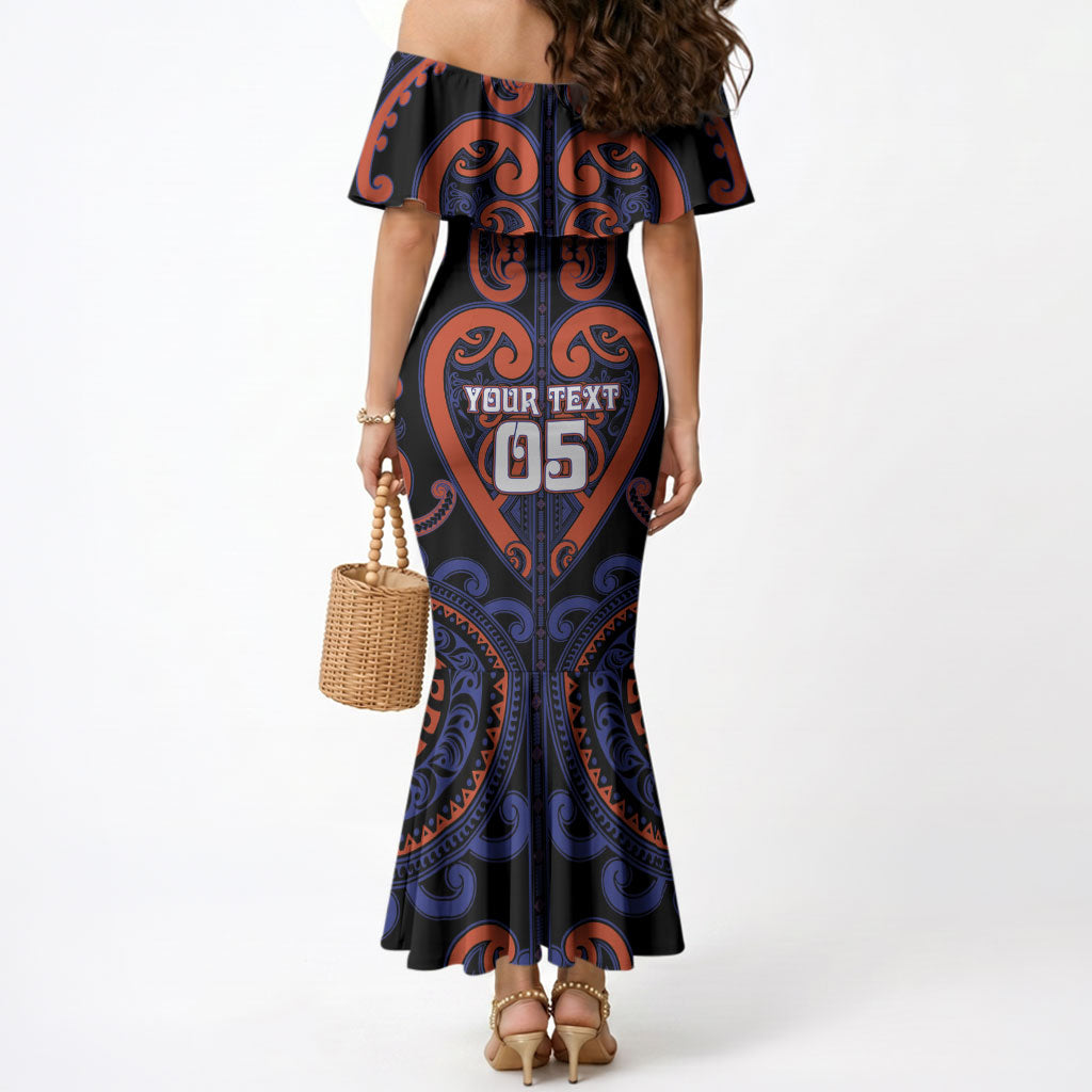 Custom Aotearoa Whakatohea Mermaid Dress Maori Tribal Pattern