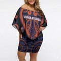Custom Aotearoa Whakatohea Off Shoulder Short Dress Maori Tribal Pattern