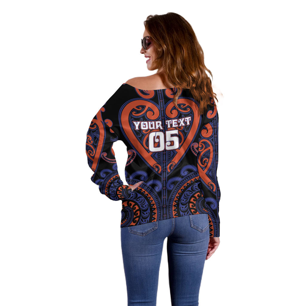 Custom Aotearoa Whakatohea Off Shoulder Sweater Maori Tribal Pattern