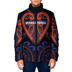 Custom Aotearoa Whakatohea Padded Jacket Maori Tribal Pattern
