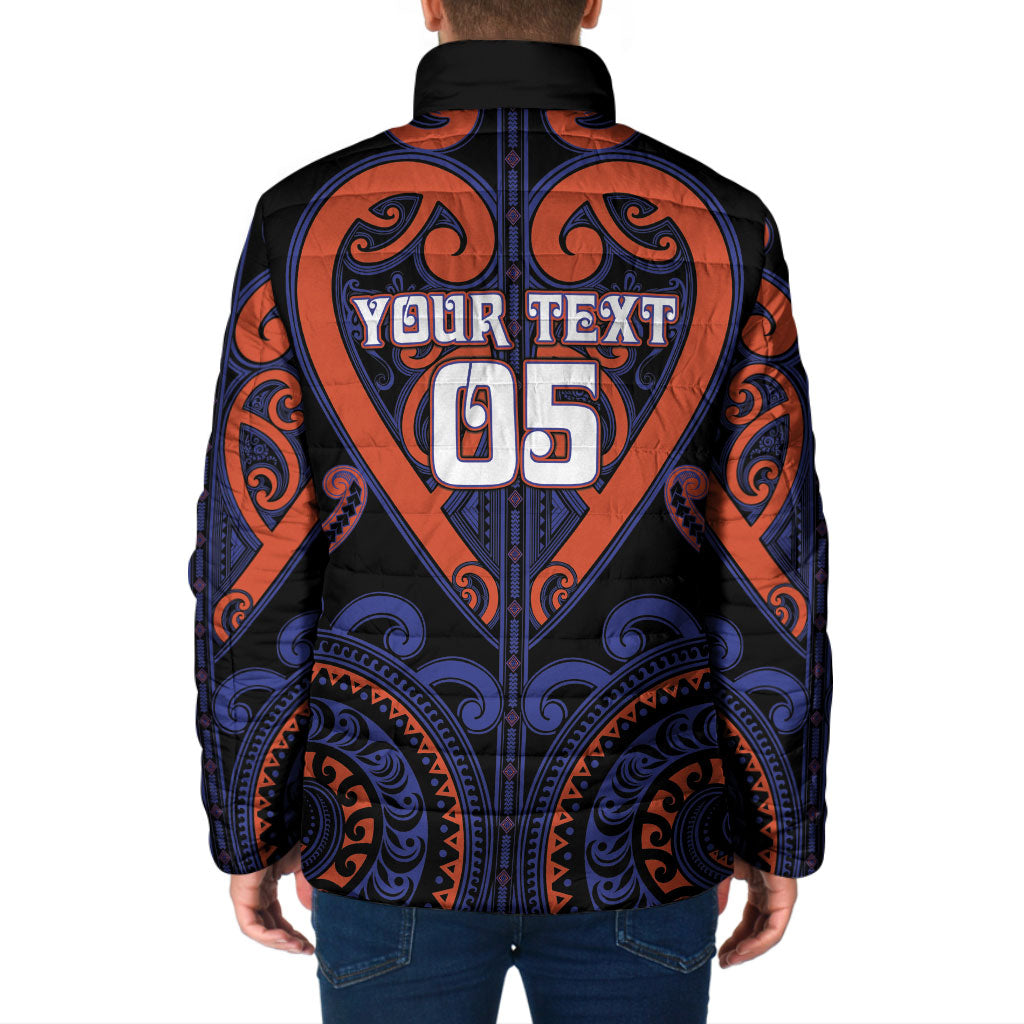 Custom Aotearoa Whakatohea Padded Jacket Maori Tribal Pattern