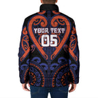 Custom Aotearoa Whakatohea Padded Jacket Maori Tribal Pattern