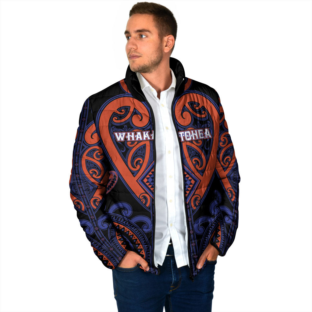 Custom Aotearoa Whakatohea Padded Jacket Maori Tribal Pattern