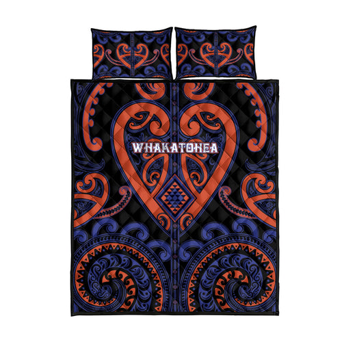 Aotearoa Whakatohea Quilt Bed Set Maori Tribal Pattern