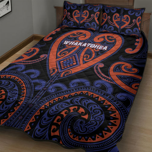Aotearoa Whakatohea Quilt Bed Set Maori Tribal Pattern
