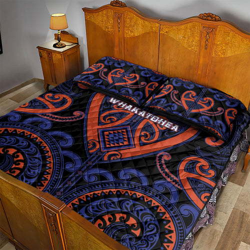 Aotearoa Whakatohea Quilt Bed Set Maori Tribal Pattern