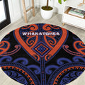 Aotearoa Whakatohea Round Carpet Maori Tribal Pattern