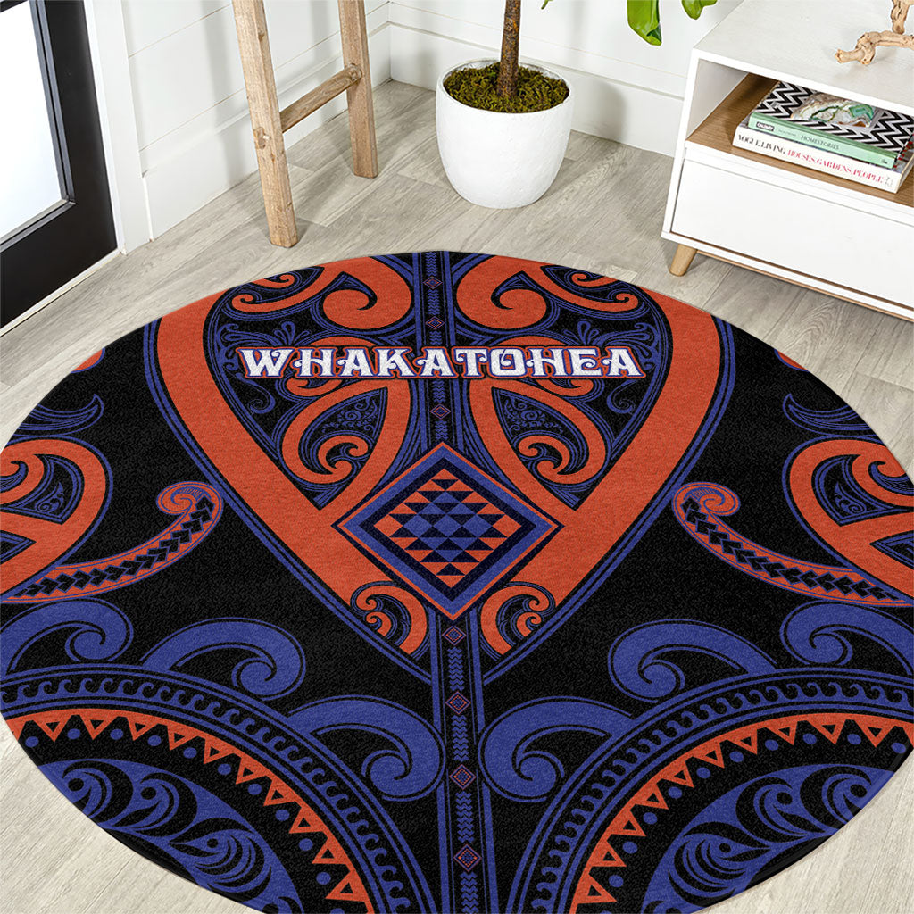 Aotearoa Whakatohea Round Carpet Maori Tribal Pattern