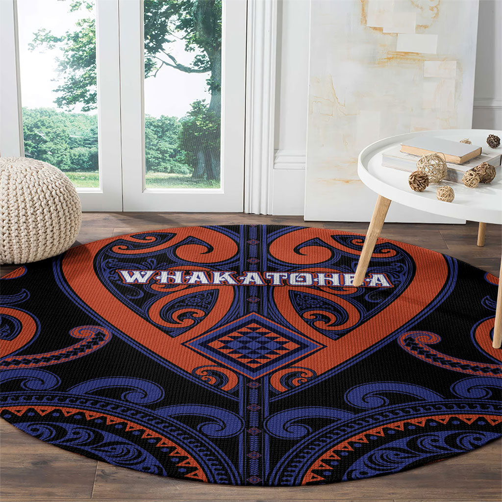 Aotearoa Whakatohea Round Carpet Maori Tribal Pattern