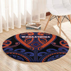 Aotearoa Whakatohea Round Carpet Maori Tribal Pattern