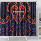 Aotearoa Whakatohea Shower Curtain Maori Tribal Pattern