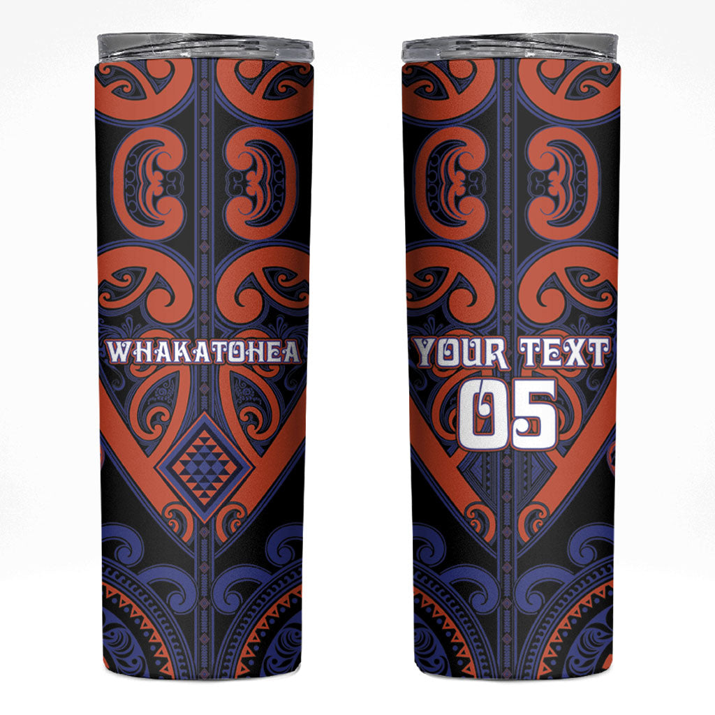 Custom Aotearoa Whakatohea Skinny Tumbler Maori Tribal Pattern